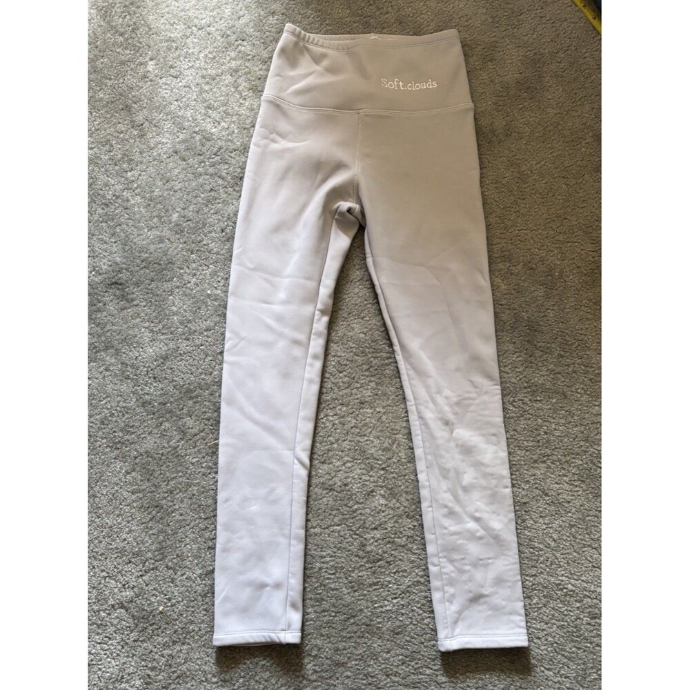 Soft Clouds Fleece Lined Ankle Leggings Women’s Size M Stretch Thermal
